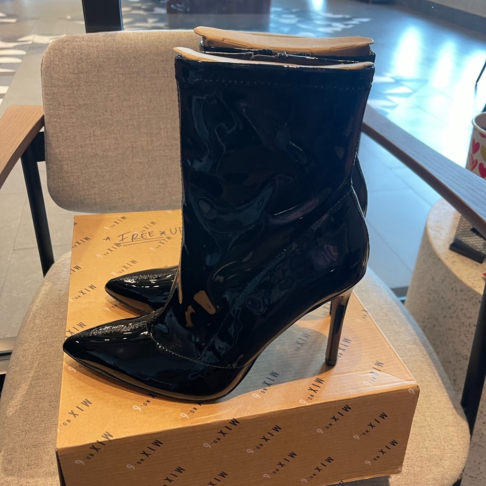 Black Pleather Booties